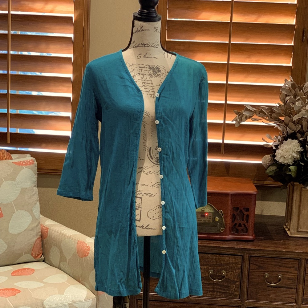 Blue cotton cardigan